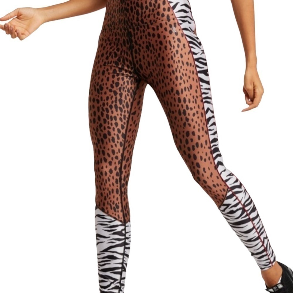 GOOD AMERICAN NWT Animal Mixed Block Leggings Size Medium in Animal Print